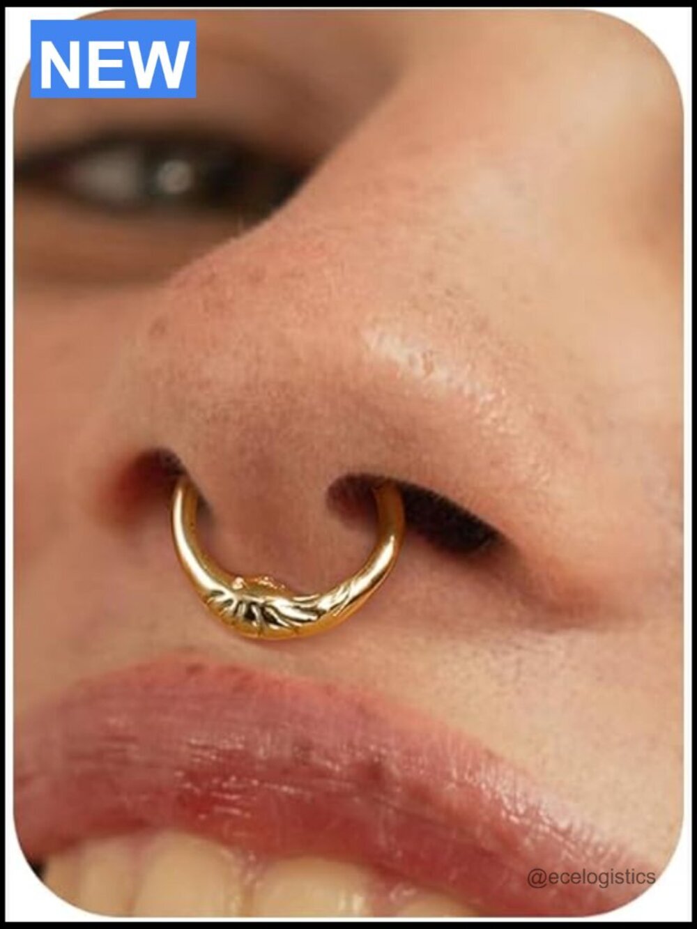 16g Septum Clicker Ring - 316L Stainless Steel Nose Hoop 8mm 10mm